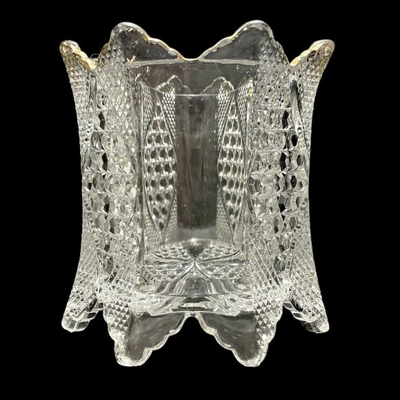 Antique 1896 Carmen by Fostoria 575 Panelled Diamond 4 Pcs Table Set EAPG Rare - Picture 13 of 16